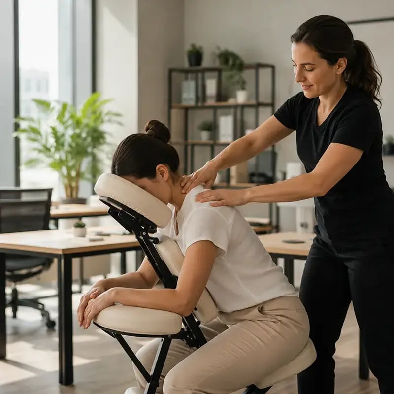 Une approche humaine pour le massage sur chaise